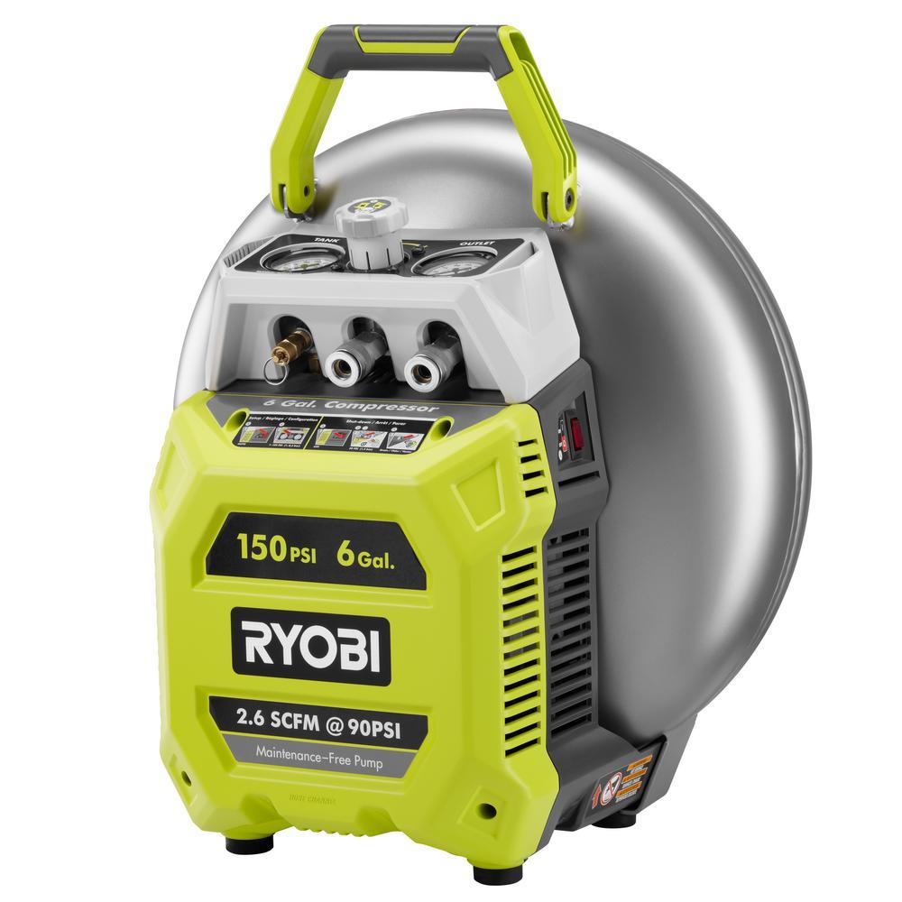 6 Gal. Electric Pancake Air Compressor w/ 18-Gauge 2-1/8 in. Brad Nailer, 16-Gauge 2-1/2 in. Finish Nailer, 25 ft. Hose - Super Arbor