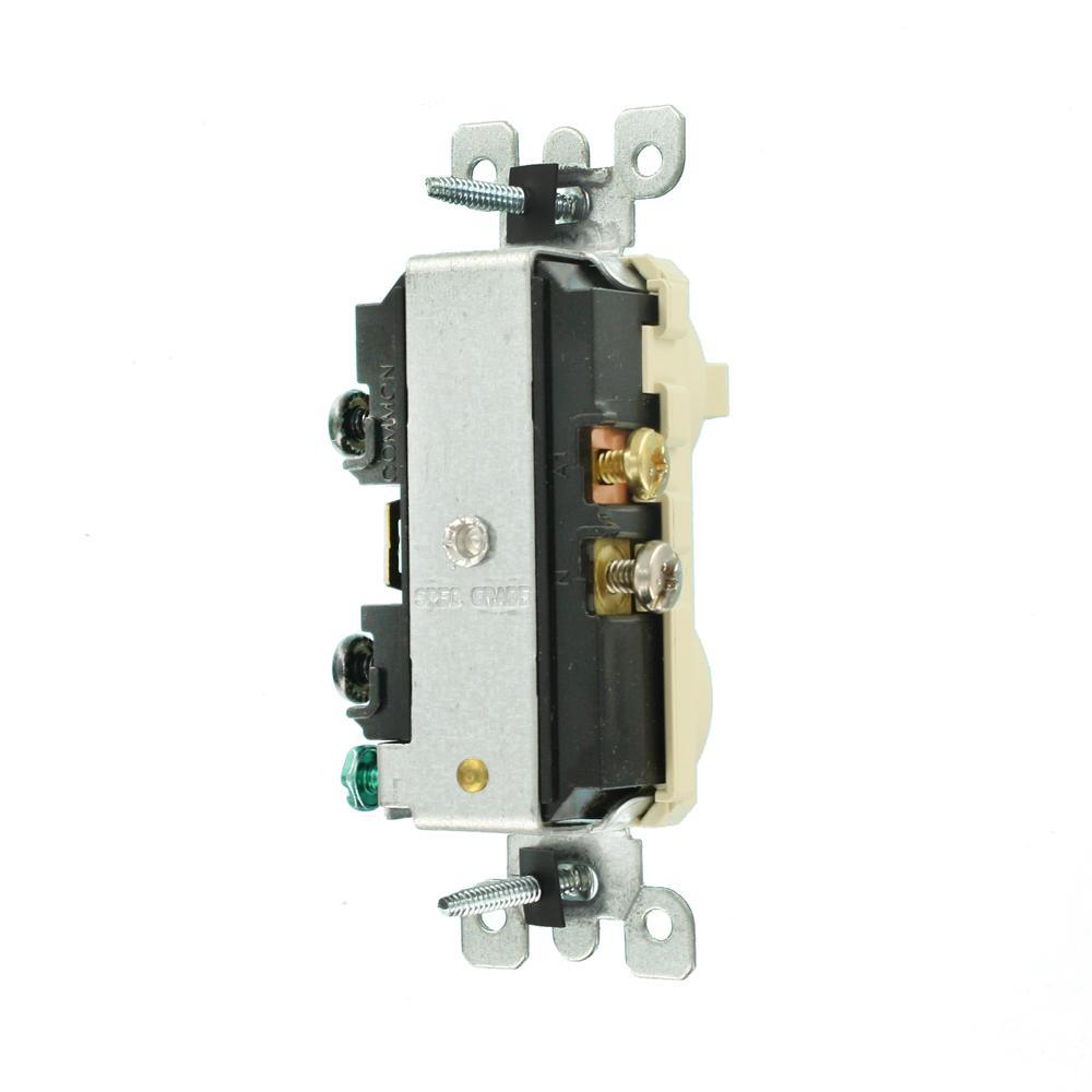 15 Amp Tamper-Resistant Combination Switch and Outlet, Ivory - Super Arbor