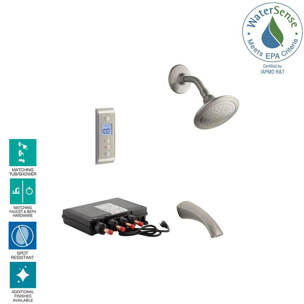 Mistos DTV Prompt Digital Single-Handle 1-Spray Tub and Shower Faucet System in Vibrant Brushed Nickel (Valve Included) - Super Arbor