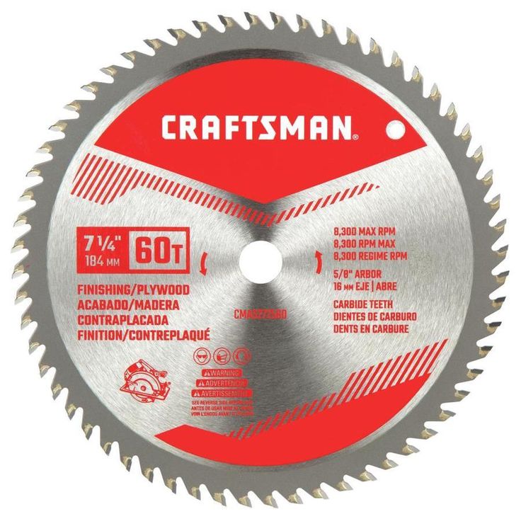 CRAFTSMAN 7-1/4-in 60-Tooth Carbide Circular Saw Blade