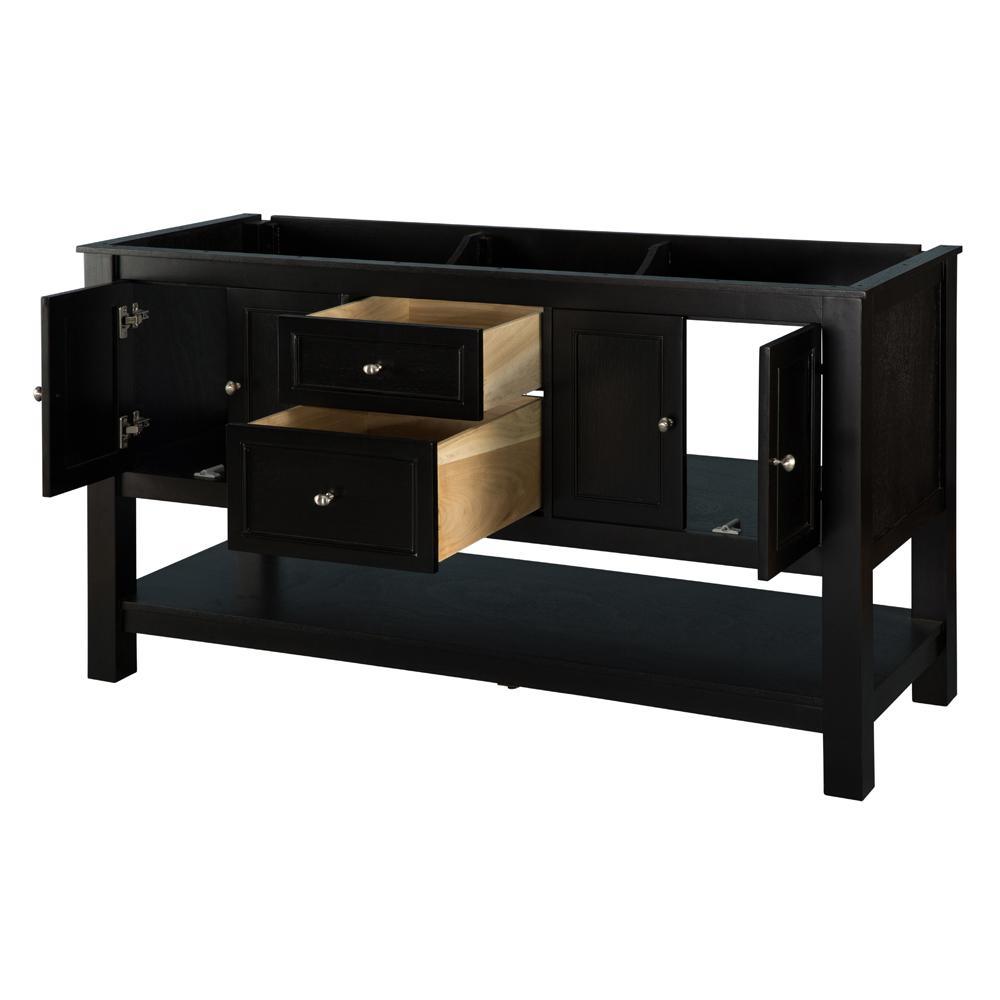 Gazette 60 in. W Bath Vanity Cabinet Only in Espresso for Double Bowl Design - Super Arbor