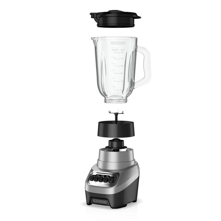 48 oz. 4-Speeds Silver Glass Jar Blender