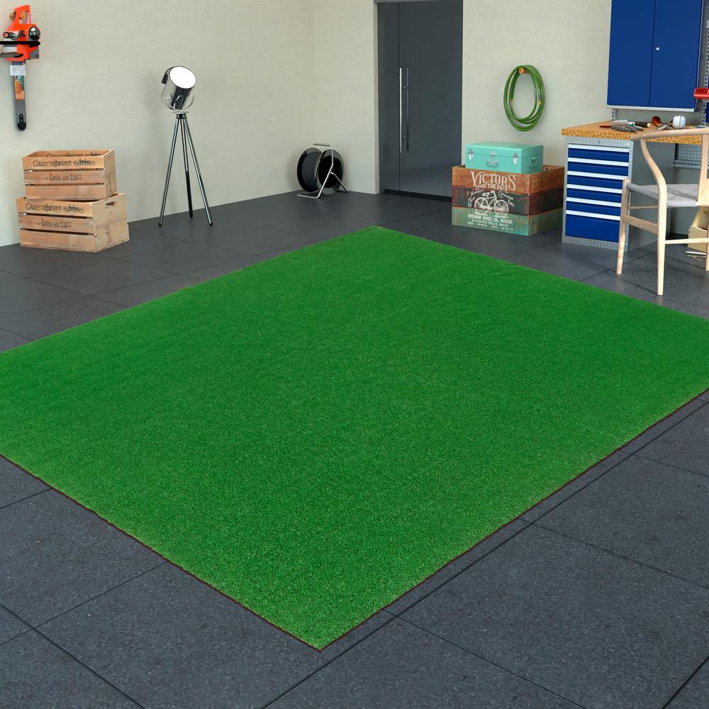 Ottomanson Evergreen Collection 6 ft. 7 in. x 9 ft. 3 in. Artificial Grass Carpet - Super Arbor