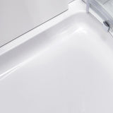 Maia 34 in. x 79.50 in. Corner Drain Corner Shower Kit in Clear and Chrome - Super Arbor