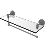 Waverly Place 16 in. L  x 5 in. H  x 5 in. W Paper Towel Holder with Clear Glass Shelf in Satin Nickel - Super Arbor