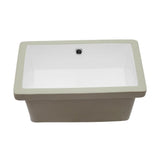 20 in. Undermount Rectangular Porcelain Ceramic Bathroom Sink in White with Overflow Drain - Super Arbor