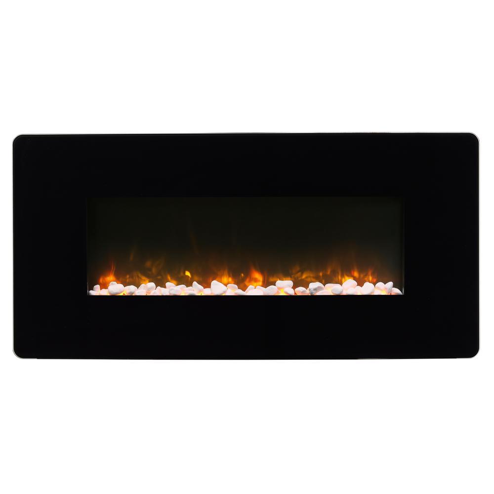 Winslow 35 in. Wall-Mount/Tabletop Linear Electric Fireplace in Black - Super Arbor