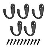 Matte Black Light Duty Single Robe Hook (5-Pack)