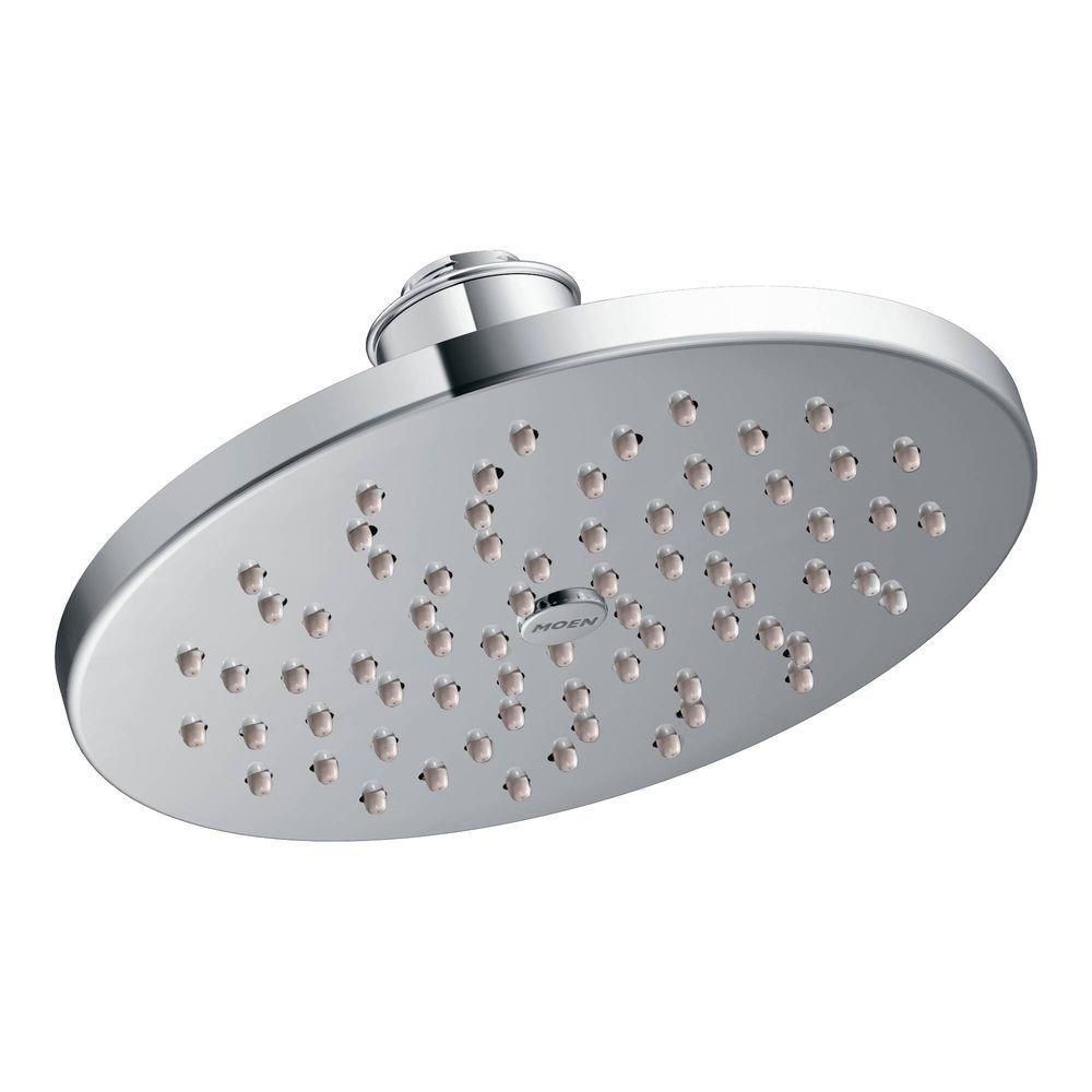 1-Spray 8 in. Single Wall Mount Fixed Shower Head in Chrome - Super Arbor