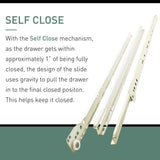 22 in. Self-Closing Bottom Mount Drawer Slide Set