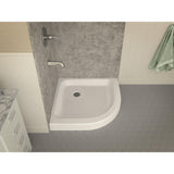 Randi 36 in. x 36 in. Double Threshold Shower Base in White - Super Arbor