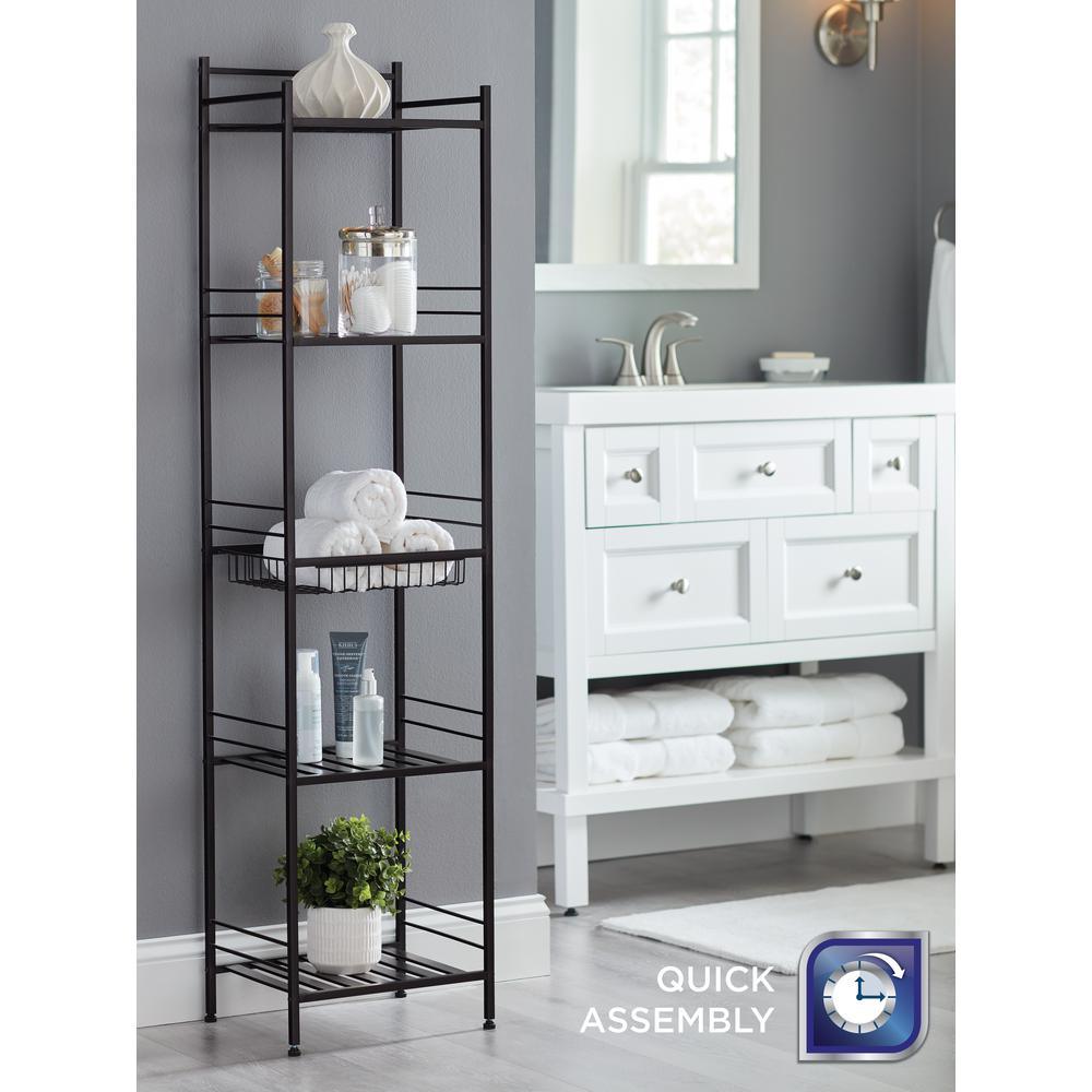 Slat Style 14 in. W x 11 in. D x 58.5 in. H Towel Tower in Bronze - Super Arbor