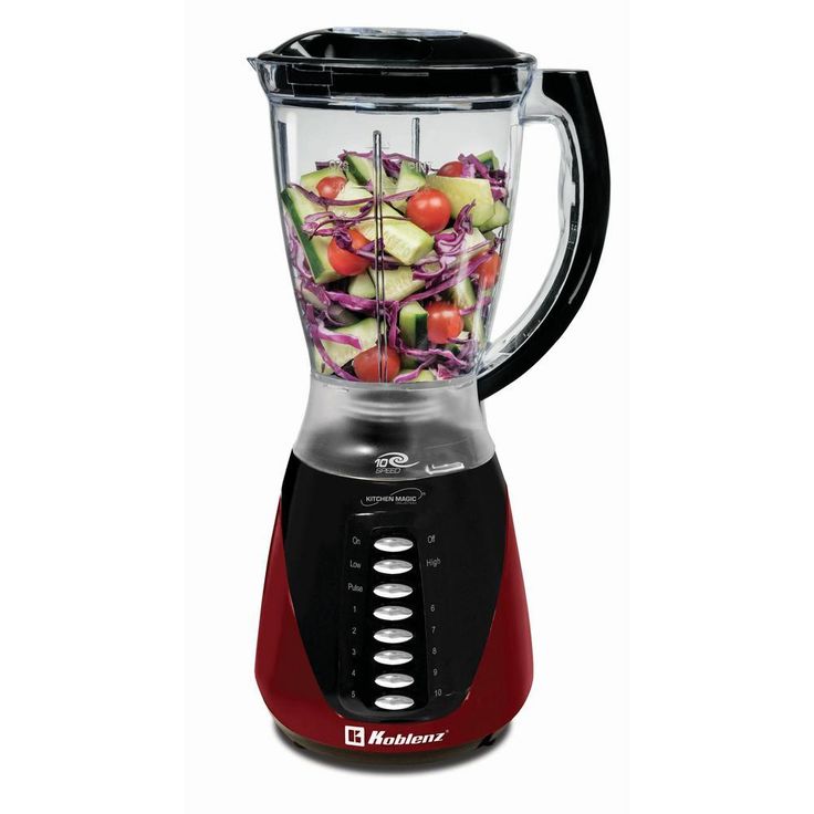 Kitchen Magic Collection 50 oz. 10-Speed and Pulse Red Plastic Jar Blender