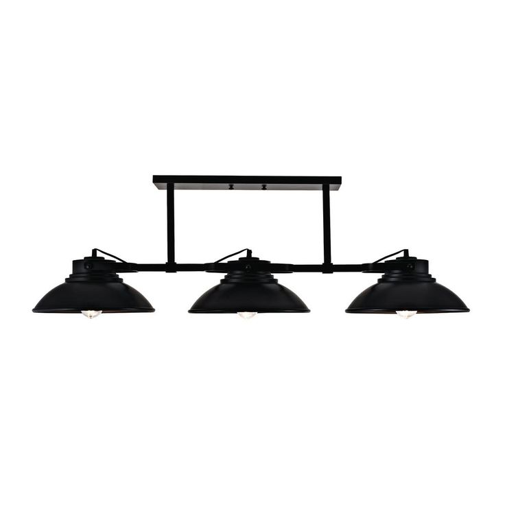 3-Light Contemporary Barnyard Medium Outdoor Hanging Chandelier, Black