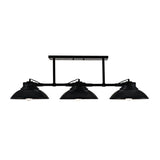 3-Light Contemporary Barnyard Medium Outdoor Hanging Chandelier, Black