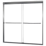 Cove 60 in. x 60 in. Semi-Framed Sliding Bathtub Door in Brushed Nickel with 1/4 in. Clear Glass - Super Arbor
