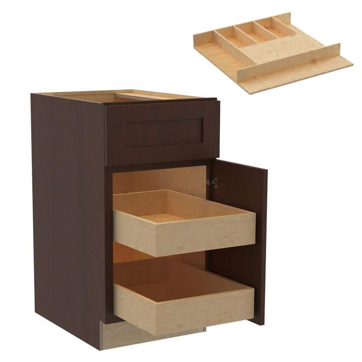 Home Decorators Collection Newport 18 in. W x 24 in. D x 34.5 in. H Assembled Plywood Base Kitchen Cabinet in Manganite with 2ROT Cutlery RH