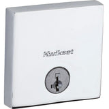 Downtown Low Profile Satin Nickel Square Single Cylinder Contemporary Deadbolt featuring SmartKey Security - Super Arbor