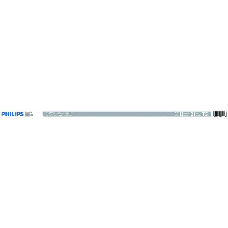 Philips 13-Watt 21 in. Linear T5 Fluorescent Tube Light Bulb Cool White (4100K)