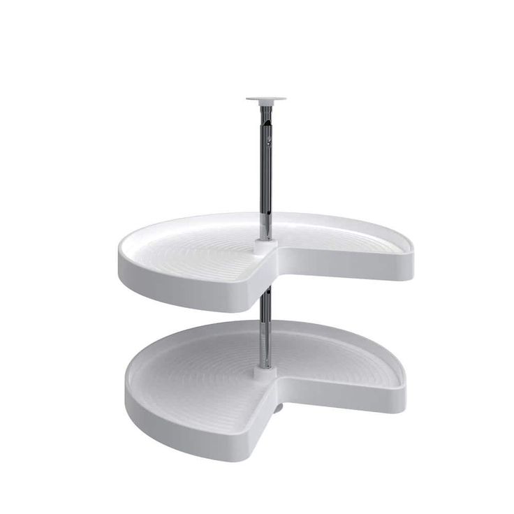 Rev-A-Shelf 24 in White Polymer Kidney Lazy Susans 2-Shelf
