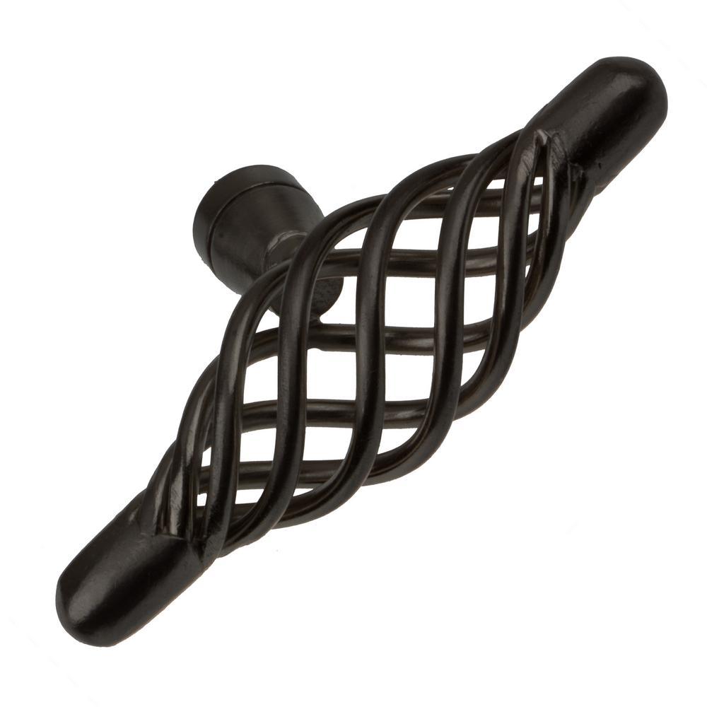 3 in. Long Rustic Bronze T-Handle Birdcage Cabinet Knobs (10-Pack) - Super Arbor