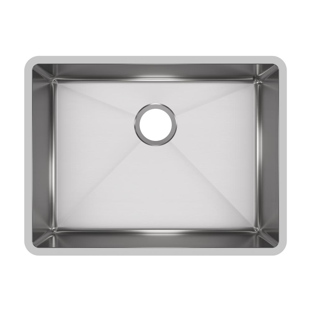 Crosstown Undermount Stainless Steel 32 in. Single Bowl Kitchen Sink with Center Drain