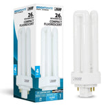 26W Equiv PL CFLNI Triple Tube 4-Pin Plug-in GX24Q-3 Base Compact Fluorescent CFL Light Bulb Bright White 3500K(50-Pack) - Super Arbor