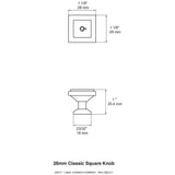 Classic Square 1-1/9 in. (28 mm) Champagne Bronze Cabinet Knob - Super Arbor