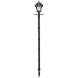 Baytown II Bulb Black Resin Solar Warm-White Outdoor Integrated LED Post Light and Lamp Post with EZ-Anchor Base