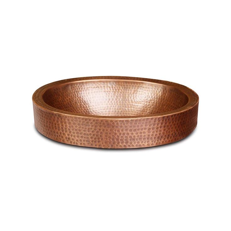 Monarch Abode 17 in. Hand Hammered Skirted Vessel Bathroom Sink in Pure Copper