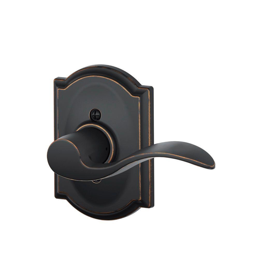 Accent Satin Nickel Right Handed Dummy Door Lever with Camelot Trim - Super Arbor
