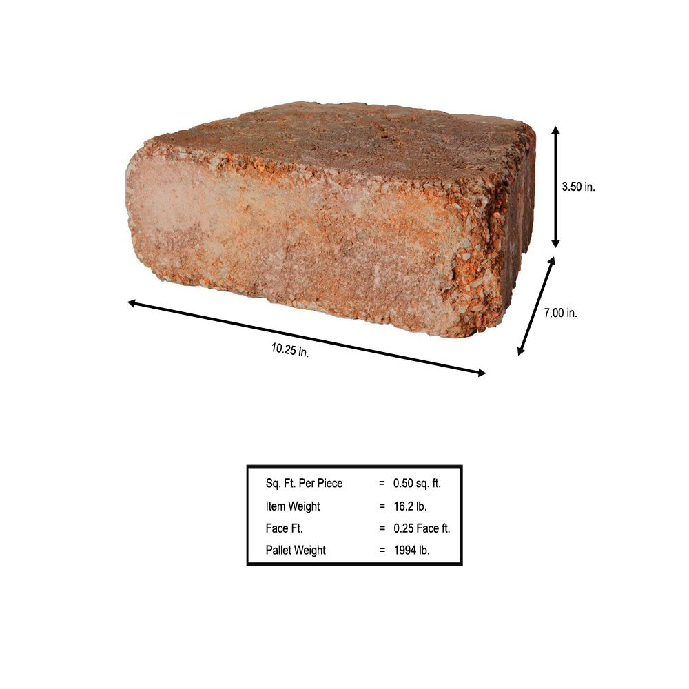 Pavestone RumbleStone Trap 3.5 in. x 10.25 in. x 7 in. Sierra Blend Concrete Garden Wall Block (120 Pcs. / 29.9 Face ft. / Pallet) - Super Arbor