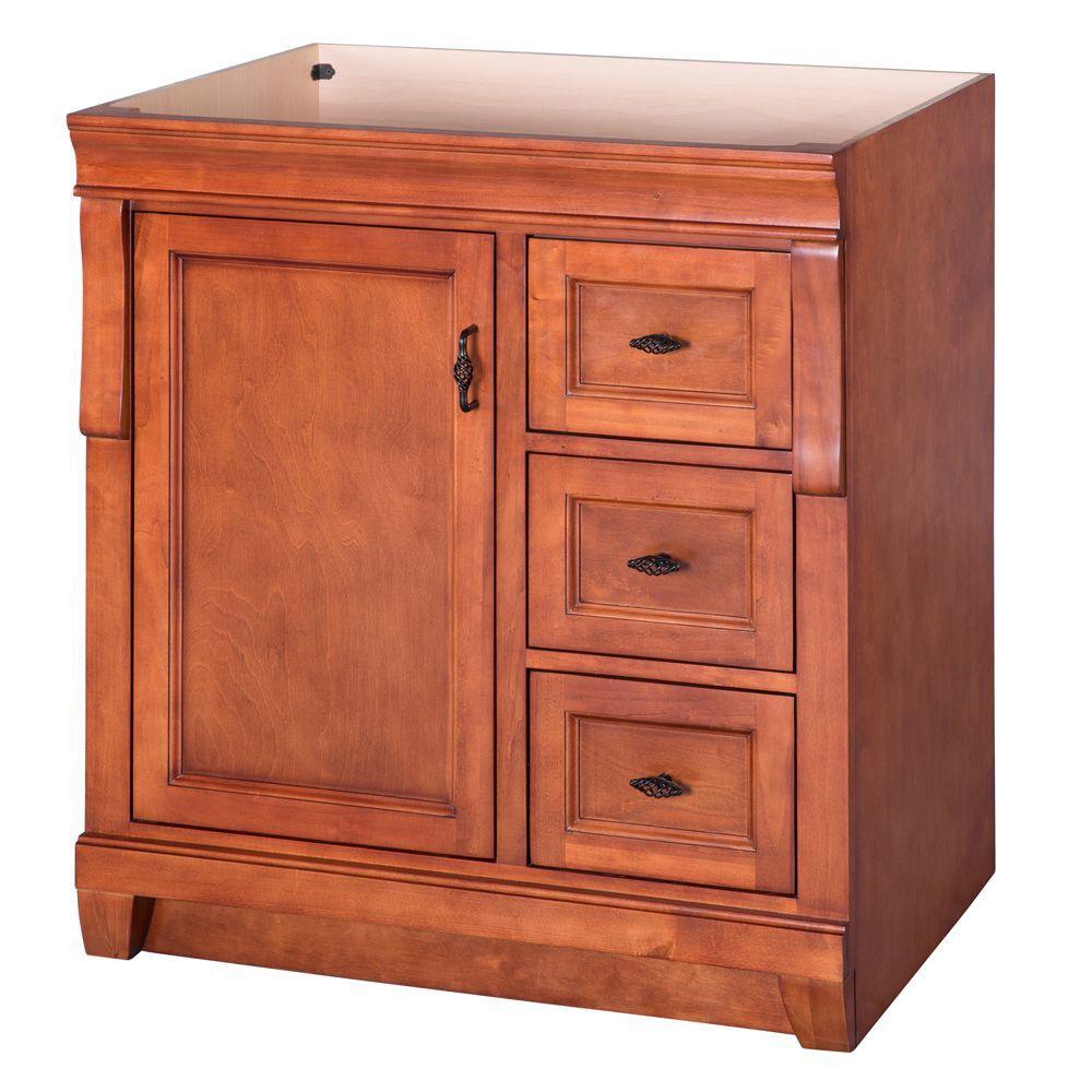 Naples 30 in. W x 21.63 in. D Vanity Cabinet Only in Warm Cinnamon with Right Hand Drawers - Super Arbor
