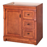 Naples 30 in. W x 21.63 in. D Vanity Cabinet Only in Warm Cinnamon with Right Hand Drawers - Super Arbor