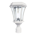 Victorian Bulb Series Single White Integrated LED Outdoor Solar Lamp Post Light with 3-Mounting Options