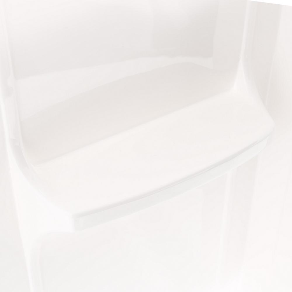Durawall 42 in. x 72 in. x 58 in. 5-Piece Easy Up Adhesive Bath Tub Surround in White - Super Arbor