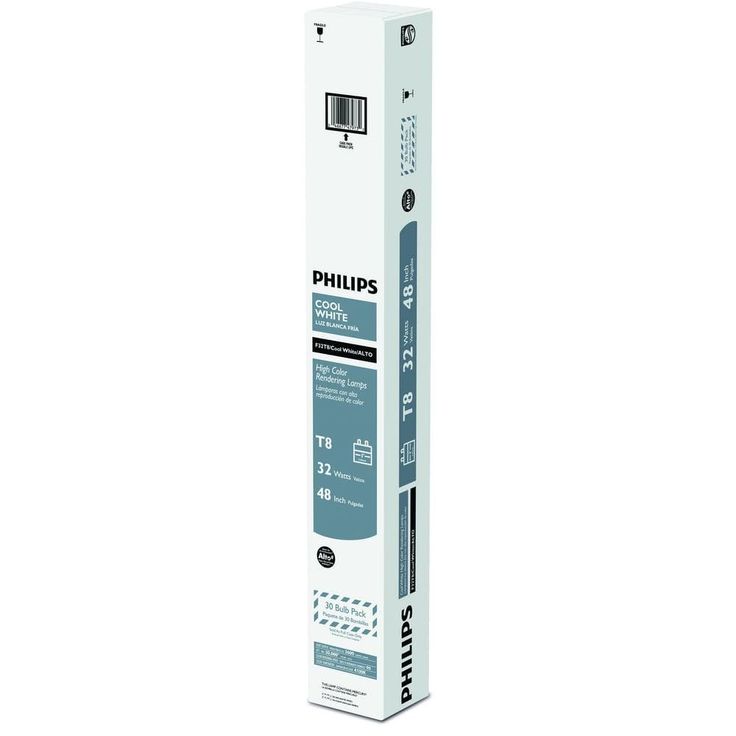 Philips 32-Watt 4 ft. Linear T8 Tube Fluorescent Light Bulb Cool White (4100K) (30-Pack)
