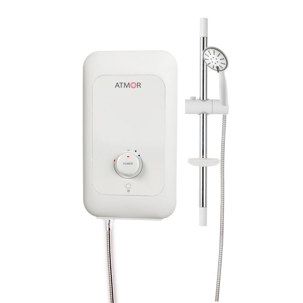 6,000-Watt Electric Tankless Water Heater Shower System (Incl. Water Heater, Hose, Handheld, Rise Bar, Soap Dish) - Super Arbor