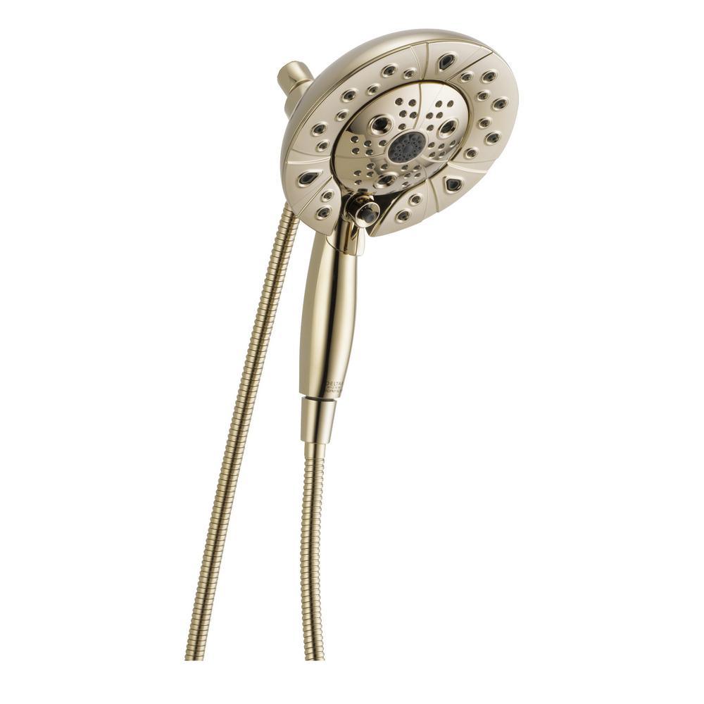 In2ition Two-in-One 5-Spray 6.9 in. Dual Wall Mount Fixed and Handheld H2Okinetic Shower Head in Chrome - Super Arbor