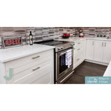 Shaker Assembled 30x40x14 in. Wall Cabinet with Frosted Glass Doors in Vanilla White - Super Arbor