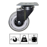 3 in. White Snow Swivel Caster with 132 lbs. Load Capacity (4-Pack) - Super Arbor