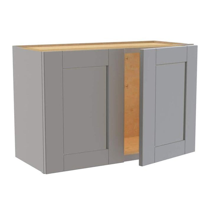Home Decorators Collection Washington Veiled Gray Plywood Shaker Assembled Wall Kitchen Cabinet Soft Close 27 W in. 12 D in. 18 in. H