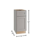 Home Decorators Collection Newport 15 in. W x 24 in. D x 34.5 in. H Assembled Plywood Base Kitchen Cabinet in Pearl Gray with 2ROT Soft Close LH