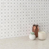 MSI Bianco Dolomite Dotty 12.31 in. x 12.36 in. x 10 mm Polished Marble Mesh-Mounted Mosaic Tile (10.6 sq. ft. / case)