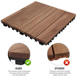 Yaheetech 12x 12''Patio Pavers Decking Flooring Deck Tiles Interlocking Wood Patio Tiles Pack of 11 Tiles For Patio Garden Deck Poolside Indoor and Outdoor，Indoor and Outdoor