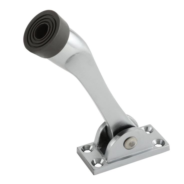 Solid Brass with Brushed Chrome Finish, Heavy Duty Door Holder
