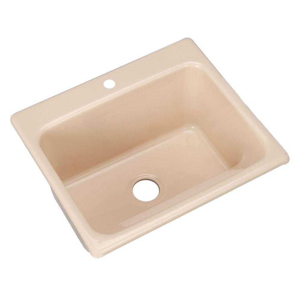 Kensington Drop-In Acrylic 25 in. 1-Hole Single Bowl Utility Sink in White - Super Arbor