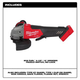Milwaukee M18 FUEL 18V Brushless Cordless 4-1/2 in./5 in. Braking Angle Grinder, Paddle Switch (2880-20) w/ HIGH OUTPUT Batteries Bundle