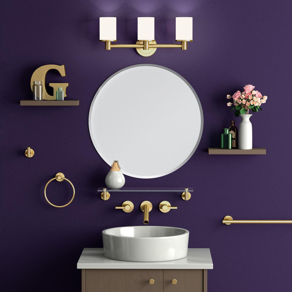 Latitude II 20.13 in. W Glass Shelf in Brushed Brass - Super Arbor