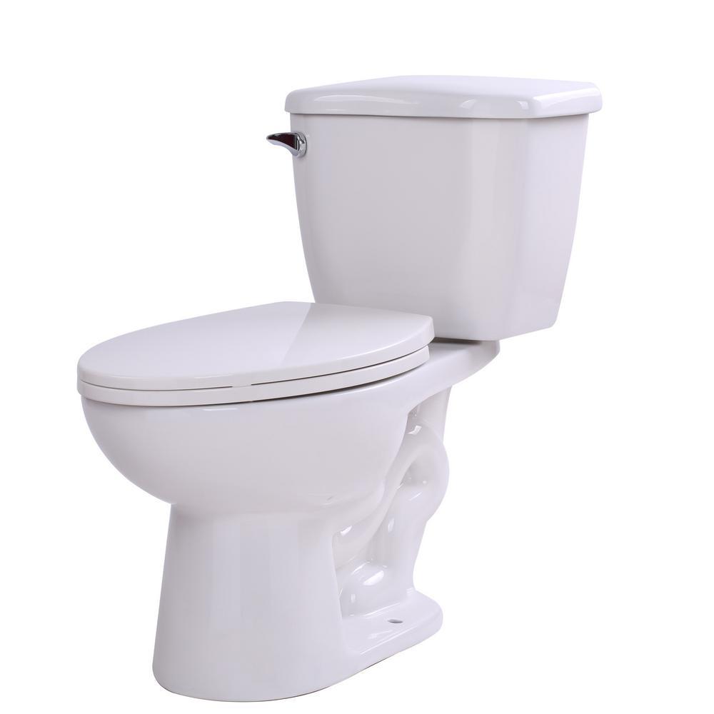 52.8 in. Walk-In Whirlpool Bathtub in White with 1.28 GPF Single Flush Toilet - Super Arbor